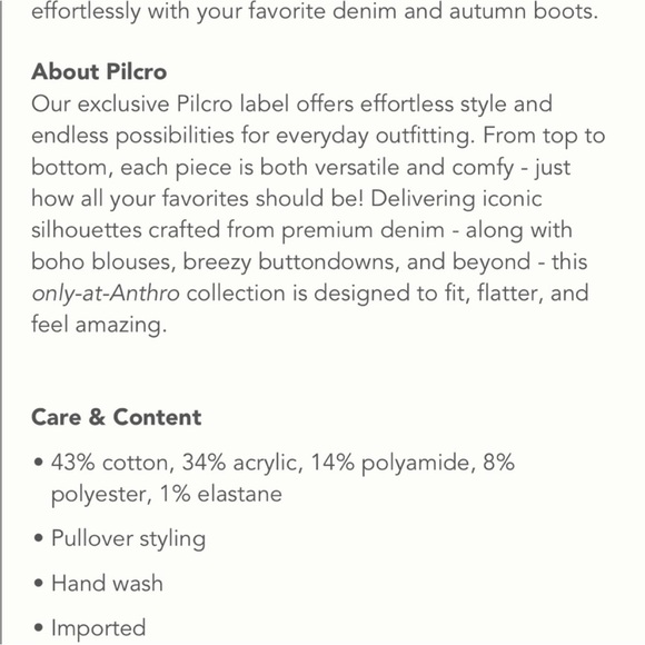 Pilcro tunic sweater pink-orange tan size medium NWT - Picture 9 of 9